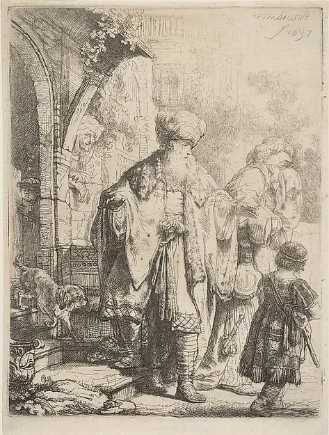 Abraham Casting out Hagar and Ishmael by Rembrandt (Rembrandt van Rijn)