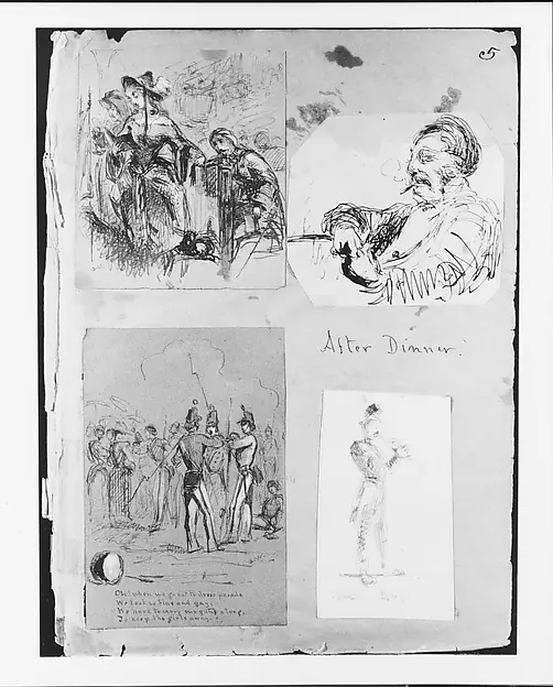 After Dinner (Possibly Ross Winans) (from Sketchbook) by James McNeill Whistler