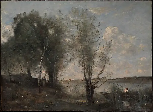 Boatman among the Reeds by Camille Corot