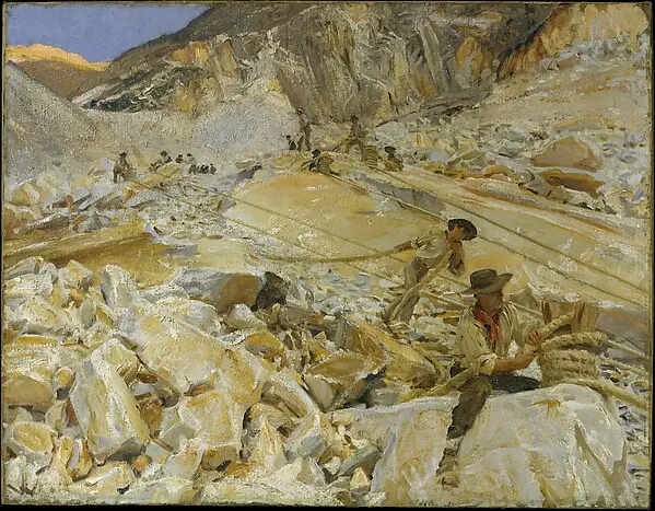 Bringing Down Marble from the Quarries to Carrara by John Singer Sargent