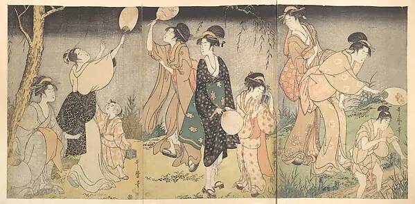 Catching fireflies (Hotaru gari) by Kitagawa Utamaro