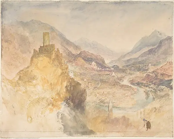 Chatel Argent and the Val d'Aosta from above Villeneuve by Joseph Mallord William Turner