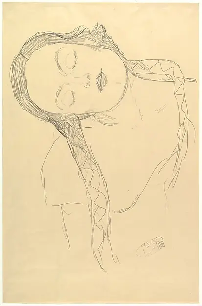Half-figure of a Young Woman by Gustav Klimt