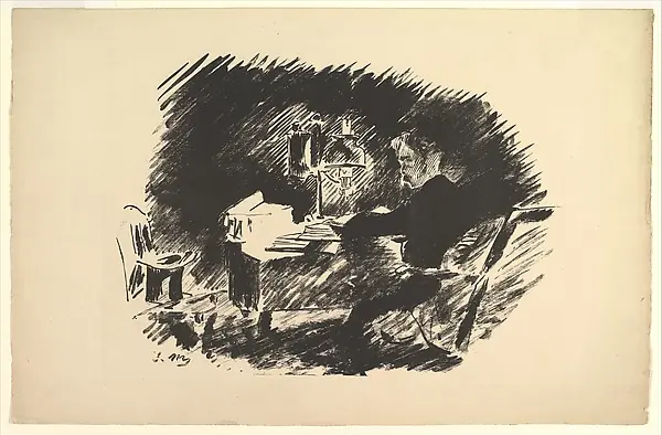 Once Upon a Midnight Dreary, from "The Raven" by Edgar Allan Poe by Edouard Manet