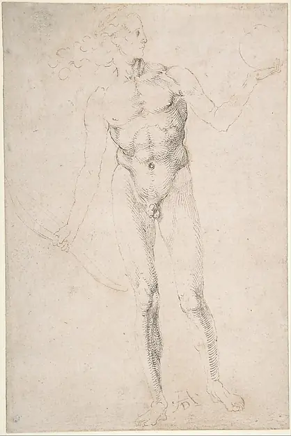 Standing Male Nude Holding a Bow ("Poynter Apollo") by Albrecht Dürer