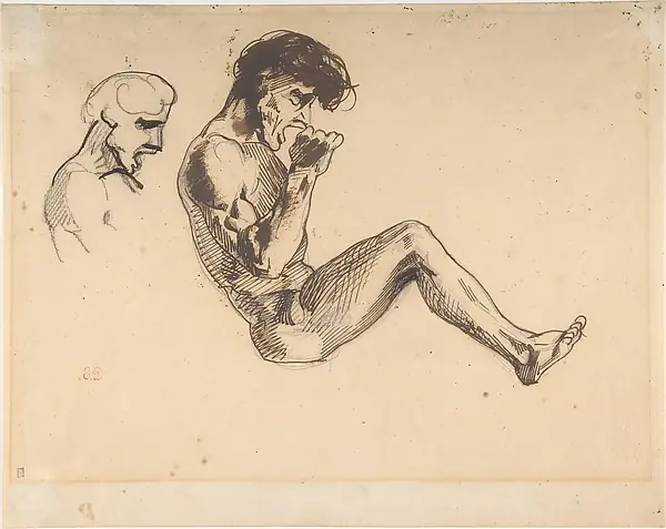 Studies of a Damned Man, for "The Barque of Dante" by Eugène Delacroix