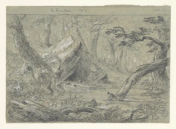 The Fountain, No. 1: The Wounded Indian Slaking His Death Thirst by Thomas Cole