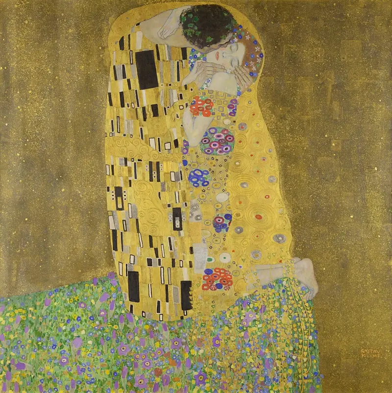 The Kiss by Gustav Klimt, 1907–08