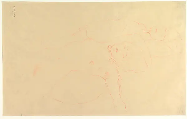 Two Reclining Nudes by Gustav Klimt