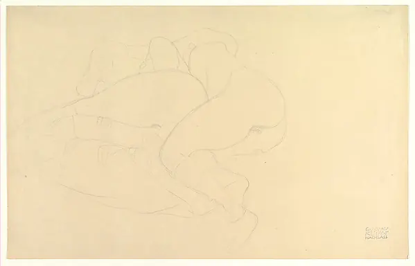 Two Women Reclining by Gustav Klimt