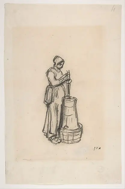 Woman with a Churn by Jean-François Millet