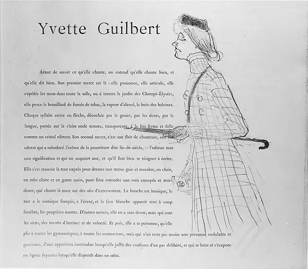Yvette Guilbert by Henri de Toulouse-Lautrec